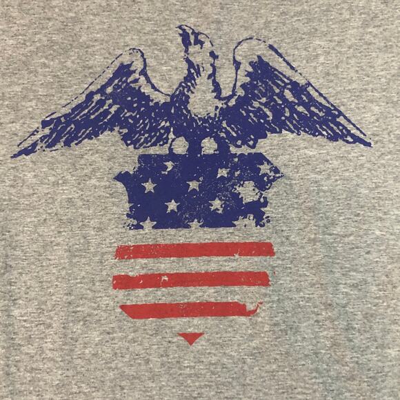 American USA Eagle Badge Graphic Tee Shirt Stars Stripes Retro Big Men's 2XL - Picture 2 of 4